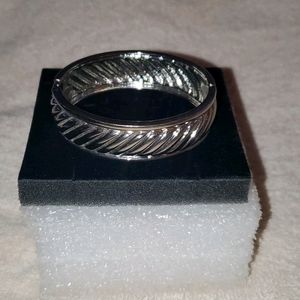 Silvertone Clamper Bracelet